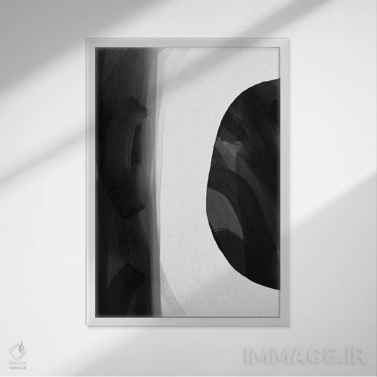 تابلو مینیمال قطعه گمشده ۲ اثر نیکلاس هولمن - نمای قابدار سفید