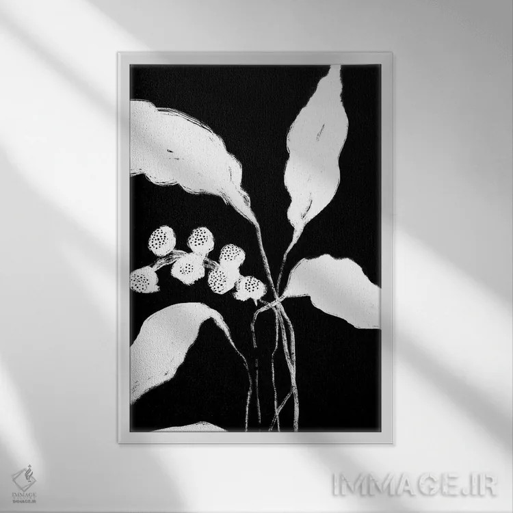 تابلو مینیمال رشد نو ۲ اثر نیکلاس هولمن - نمای قابدار سفید