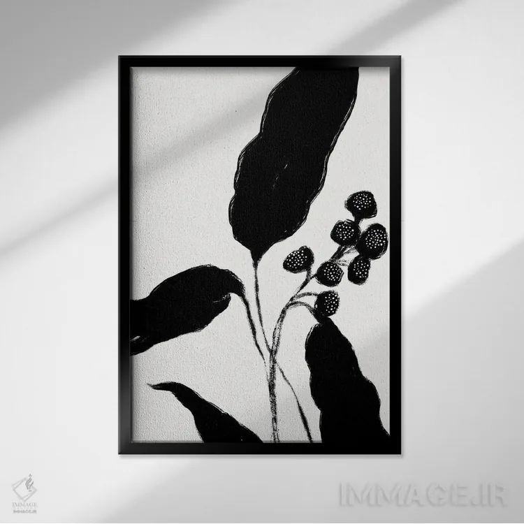 تابلو مینیمال رشد نو ۱ اثر نیکلاس هولمن - نمای قابدار مشکی