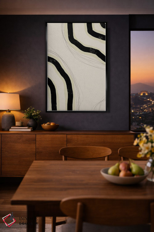 تابلو مینیمال سنگ عاجی ۱ اثر نیکلاس هولمن - D1B