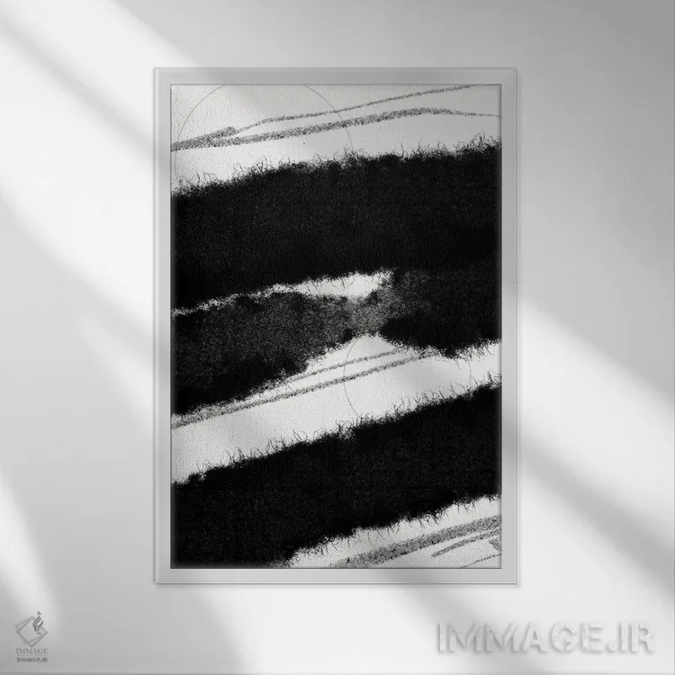 تابلو مینیمال حرکت جارویی ۲ اثر نیکلاس هولمن - نمای قابدار سفید