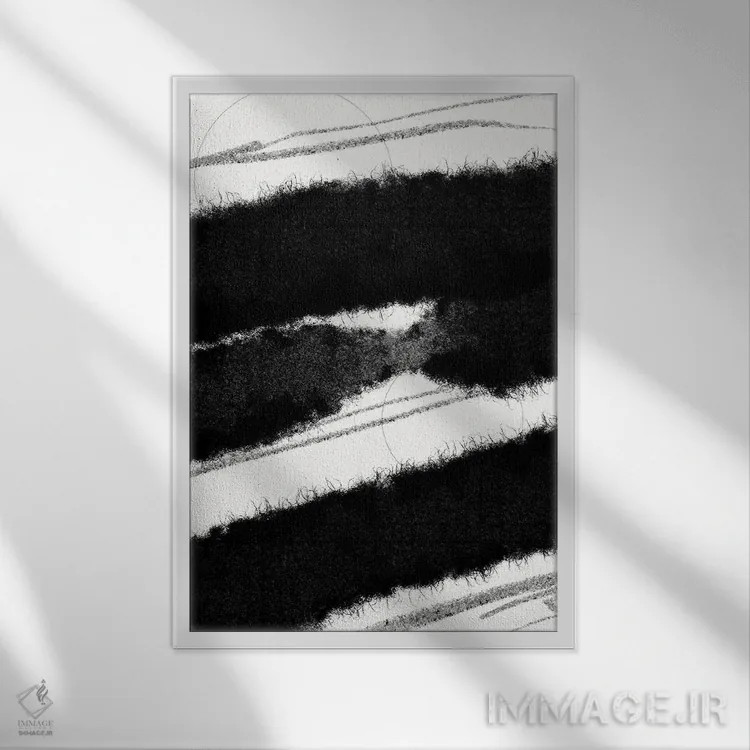 تابلو مینیمال حرکت جارویی ۲ اثر نیکلاس هولمن - نمای قابدار سفید