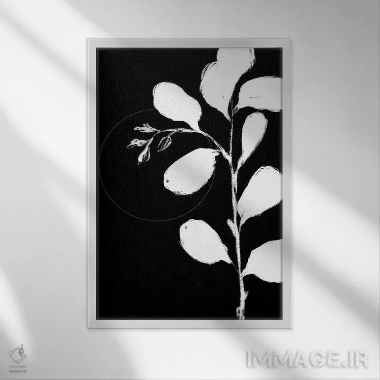 تابلو مینیمال نمای سیلوئت گیاهی ۲ اثر نیکلاس هولمن - نمای قابدار سفید