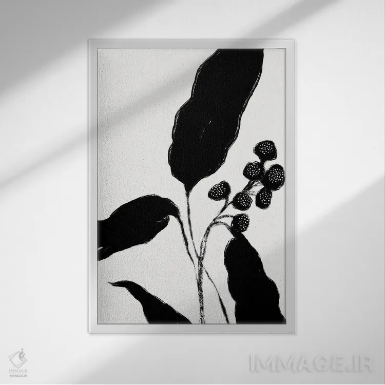 تابلو مینیمال رشد نو ۱ اثر نیکلاس هولمن - نمای قابدار سفید