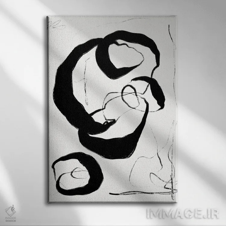 تابلو مینیمال درهم تنیده ۲ اثر نیکلاس هولمن - نمای روبهرو روی دیوار