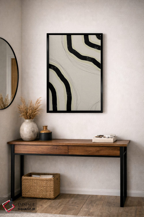 تابلو مینیمال سنگ عاجی ۱ اثر نیکلاس هولمن - D5B