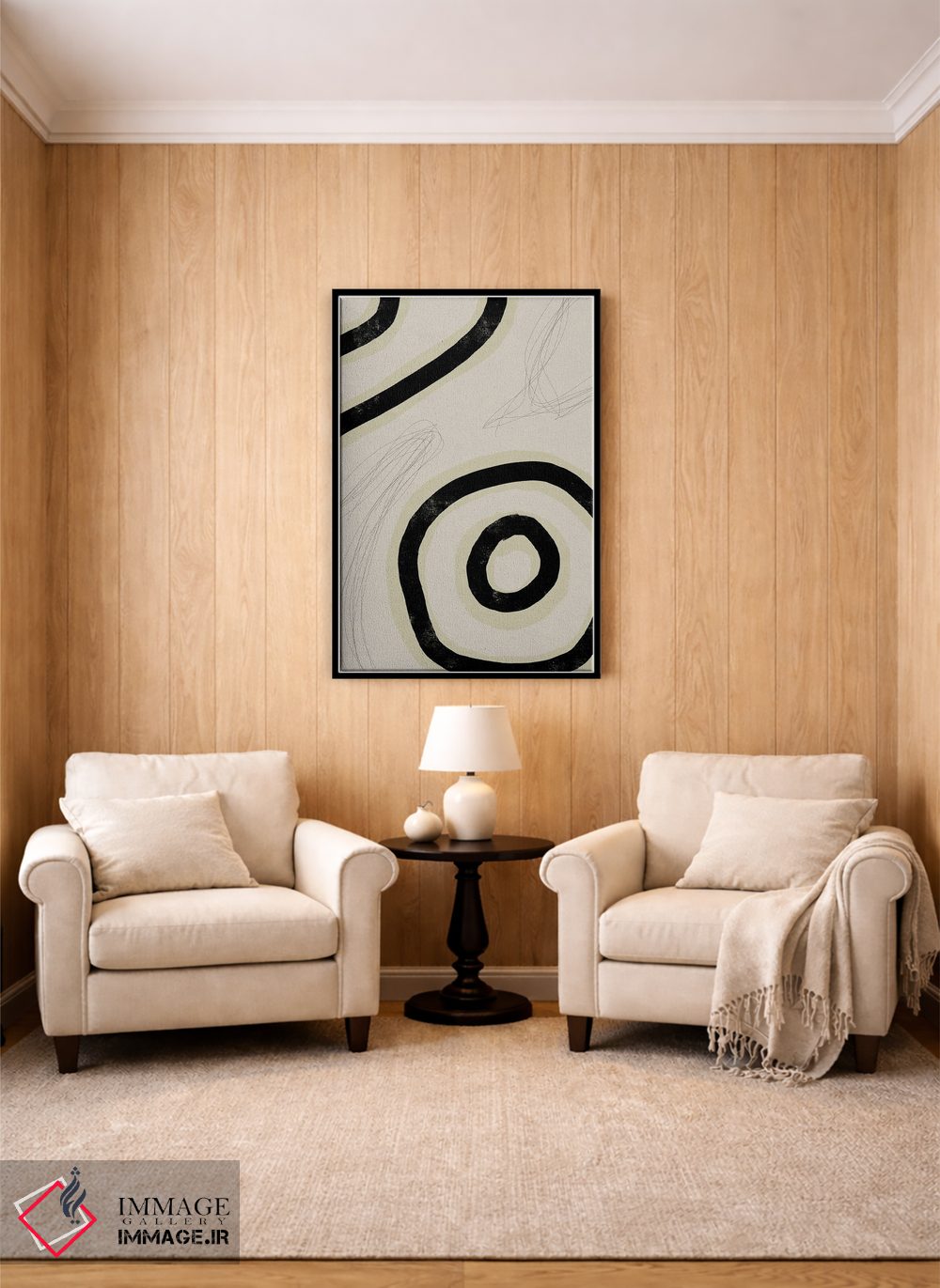 تابلو مینیمال سنگ عاجی ۳ اثر نیکلاس هولمن - D3B