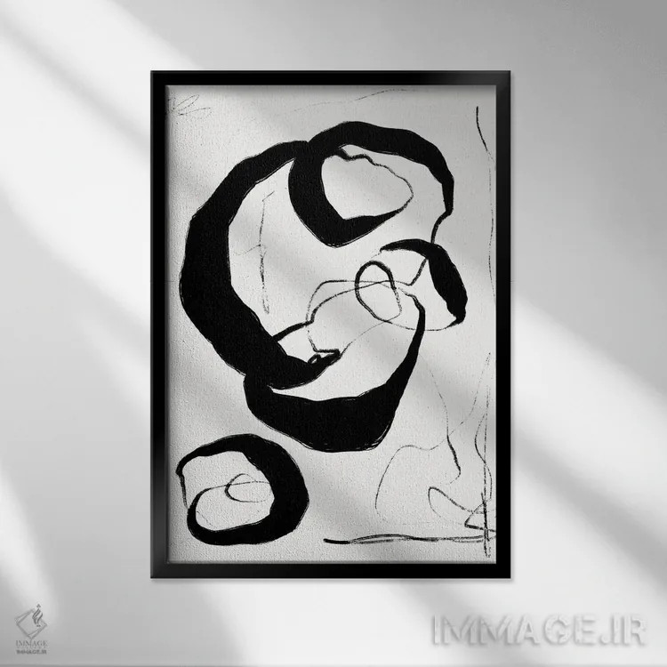 تابلو مینیمال درهم تنیده ۲ اثر نیکلاس هولمن - نمای قابدار مشکی