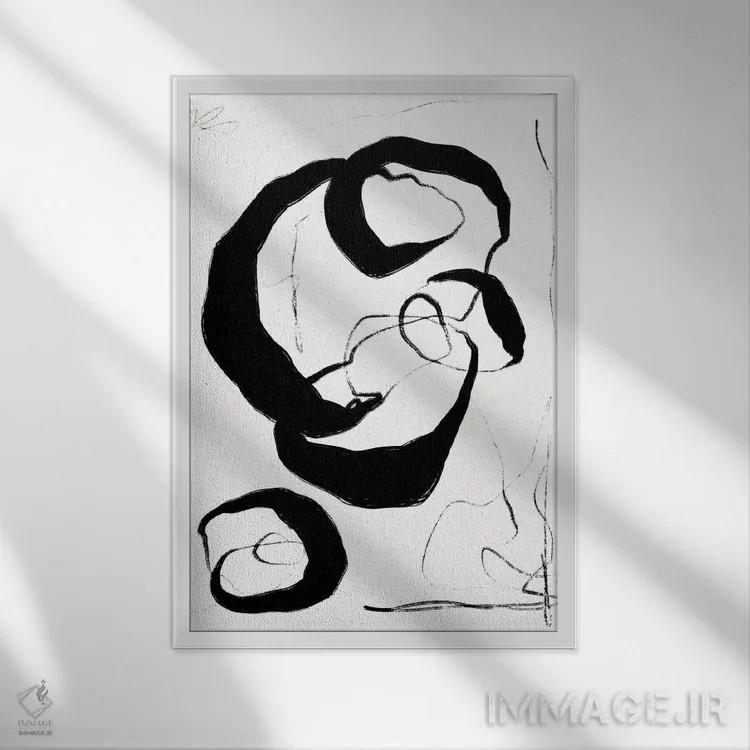 تابلو مینیمال درهم تنیده ۲ اثر نیکلاس هولمن - نمای قابدار سفید