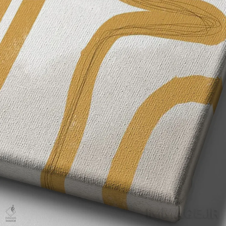 تابلو مینیمال مسیر طلایی ۲ اثر نیکلاس هولمن - نمای نزدیک بافت بوم