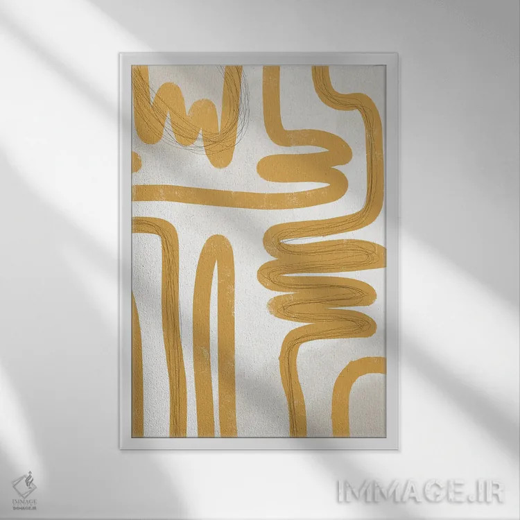 تابلو مینیمال مسیر طلایی ۲ اثر نیکلاس هولمن - نمای قابدار سفید
