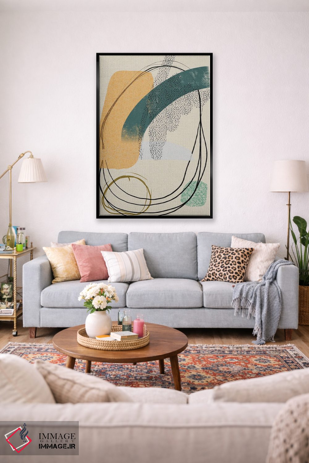 تابلو مینیمال قطره طلایی ۱ اثر نیکلاس هولمن - D2B