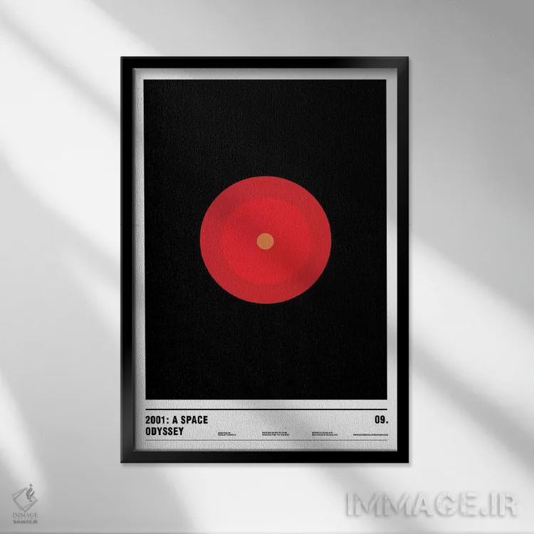 تابلو مینیمال ۲۰۰۱: ادیسه فضایی اثر نیک بارکلی - نمای قابدار مشکی
