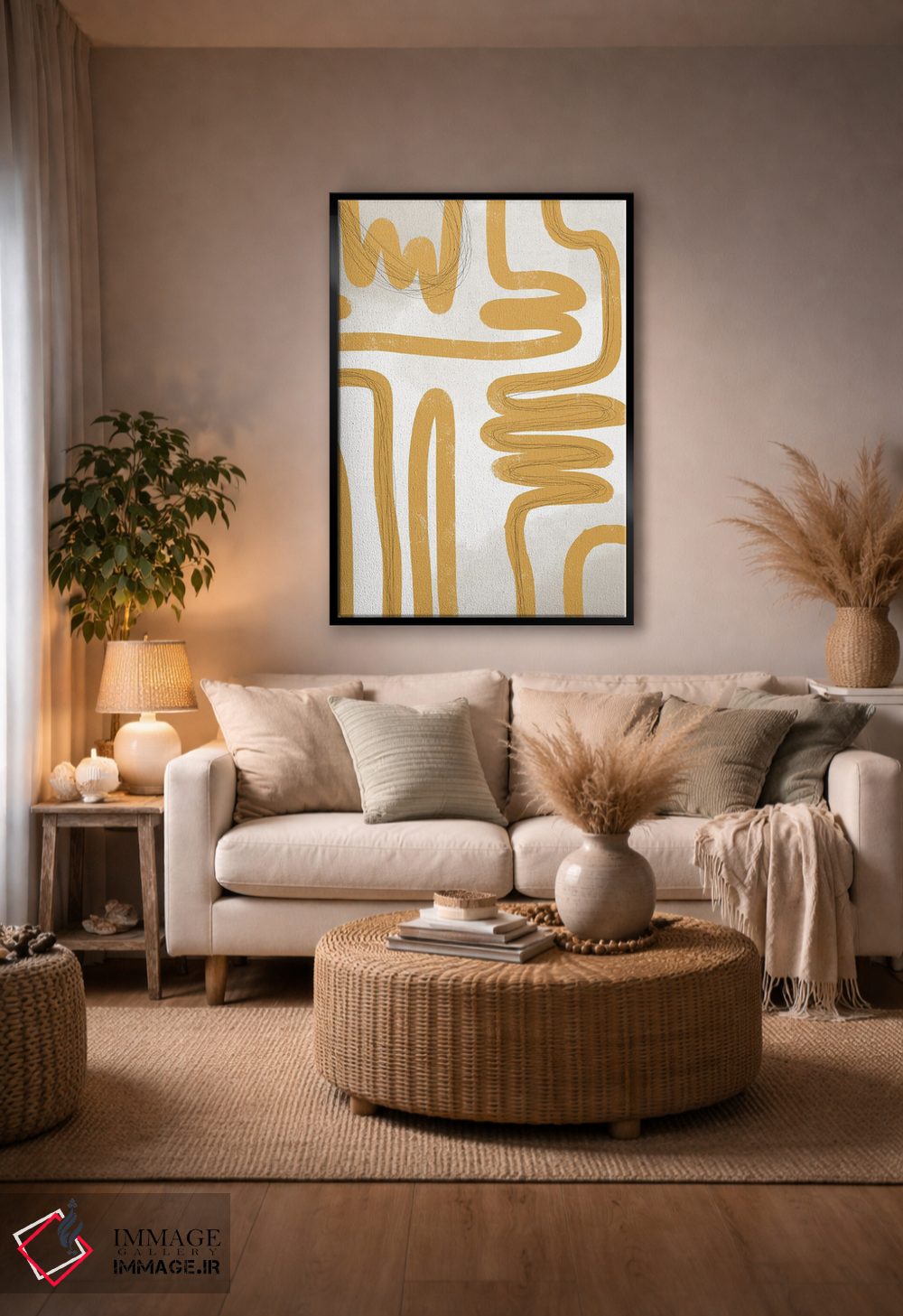 تابلو مینیمال مسیر طلایی ۲ اثر نیکلاس هولمن - D4B