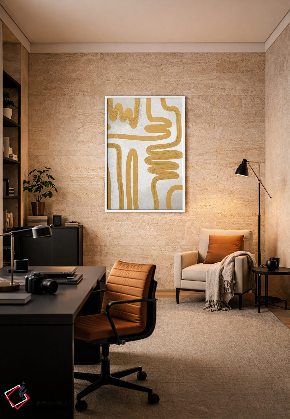 تابلو مینیمال مسیر طلایی ۲ اثر نیکلاس هولمن - D6W