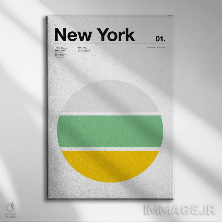 تابلو مینیمال نیویورک اثر نیک بارکلی - نمای روبهرو روی دیوار