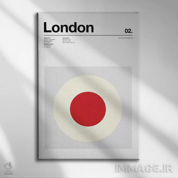 تابلو مینیمال لندن اثر نیک بارکلی - نمای روبهرو روی دیوار