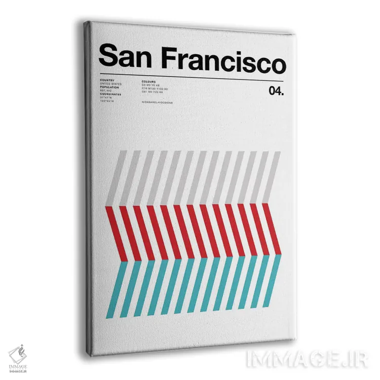 تابلو مینیمال سان فرانسیسکو اثر نیک بارکلی - نمای پرسپکتیو محصول