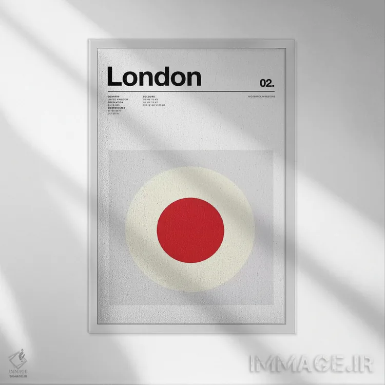 تابلو مینیمال لندن اثر نیک بارکلی - نمای قابدار سفید