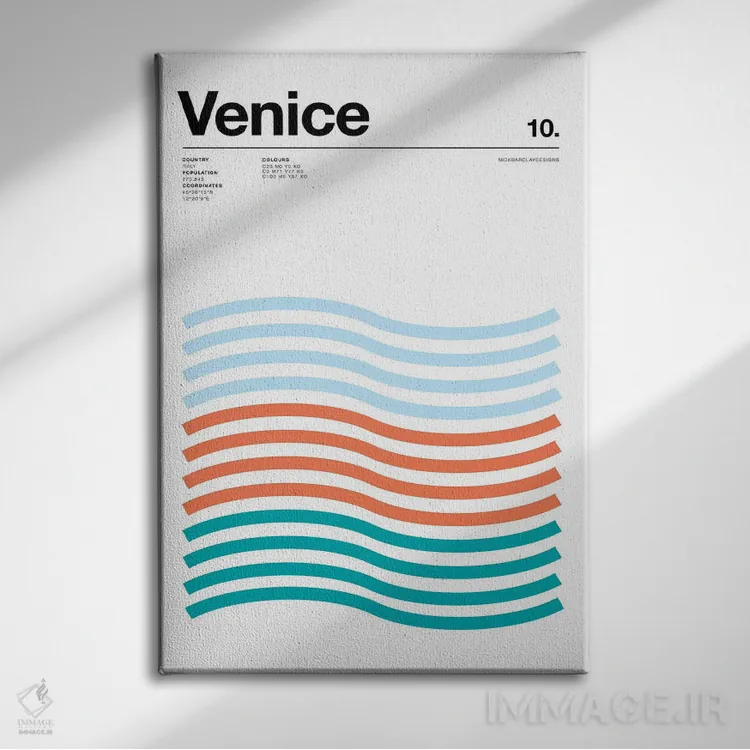 تابلو مینیمال ونیز اثر نیک بارکلی - نمای روبهرو روی دیوار