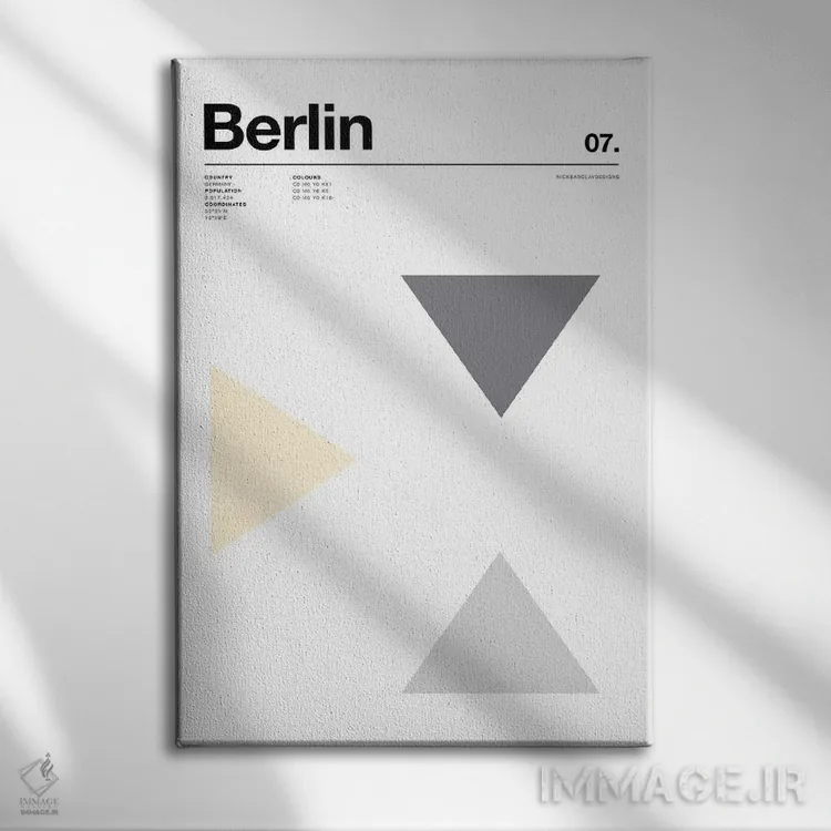 تابلو مینیمال برلین اثر نیک بارکلی - نمای روبهرو روی دیوار