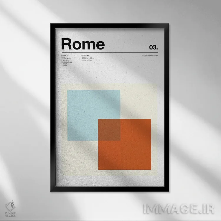 تابلو مینیمال رم اثر نیک بارکلی - نمای قابدار مشکی