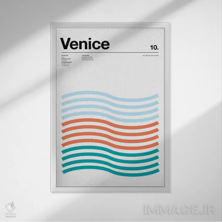 تابلو مینیمال ونیز اثر نیک بارکلی - نمای قابدار سفید
