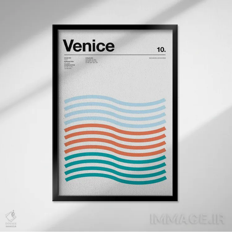 تابلو مینیمال ونیز اثر نیک بارکلی - نمای قابدار مشکی
