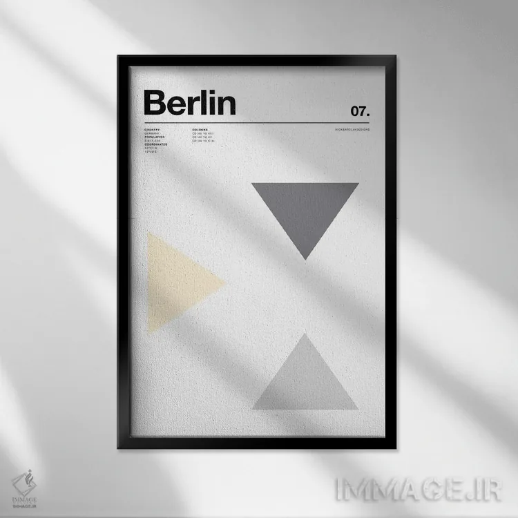 تابلو مینیمال برلین اثر نیک بارکلی - نمای قابدار مشکی