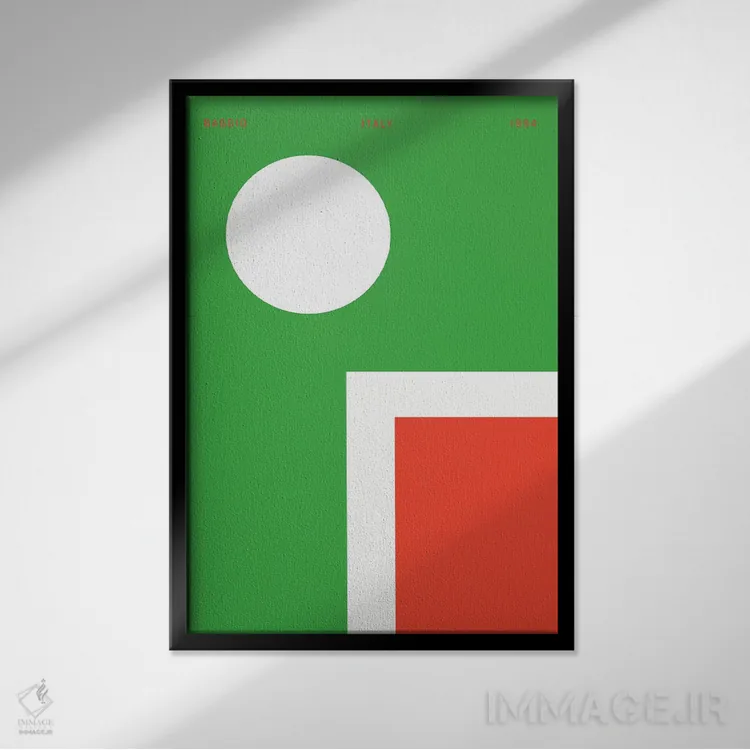 تابلو مینیمال باچو، ایتالیا ۱۹۹۴ اثر نیک بارکلی - نمای قابدار مشکی