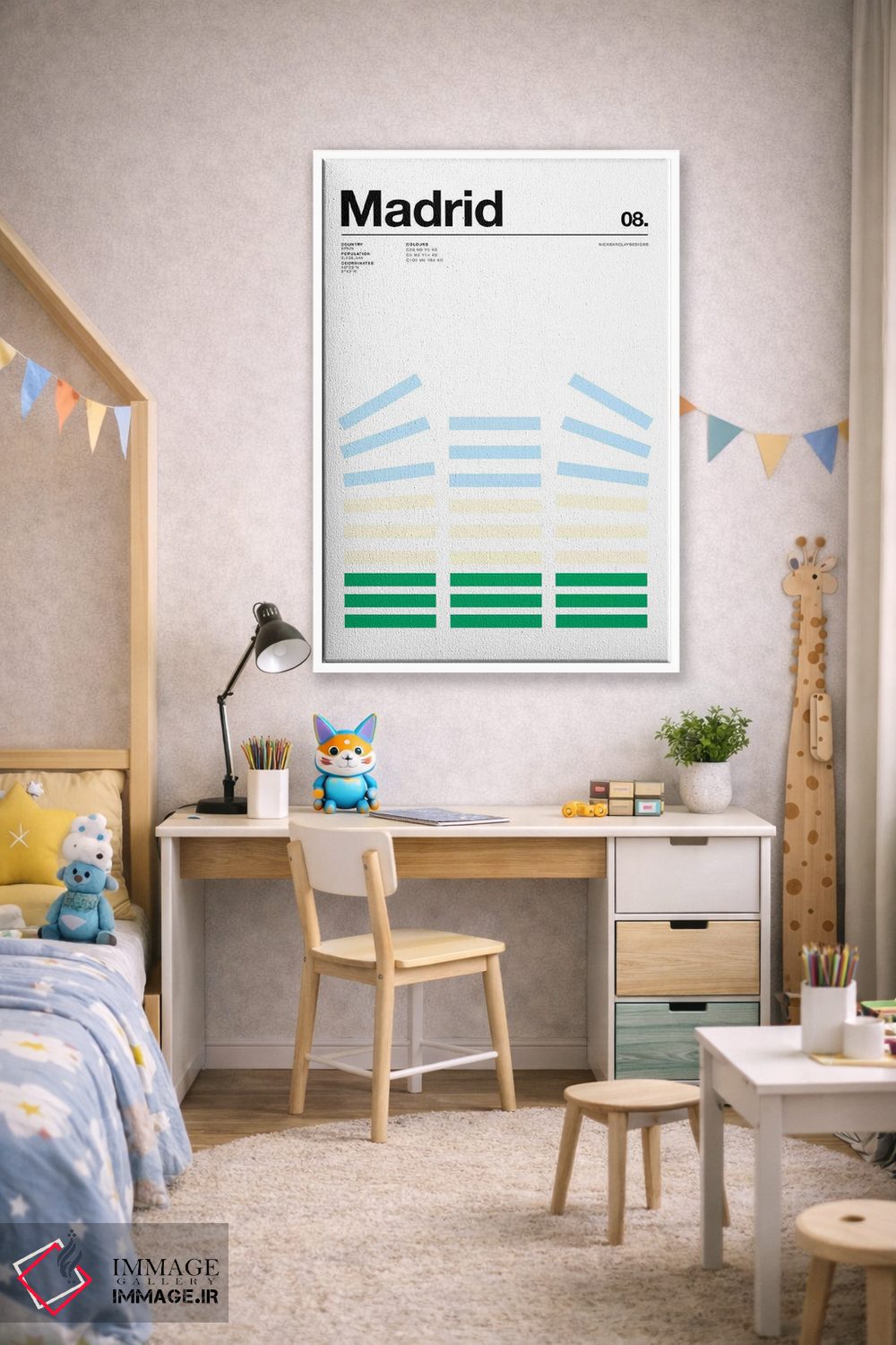 تابلو مینیمال مادرید اثر نیک بارکلی - D1W