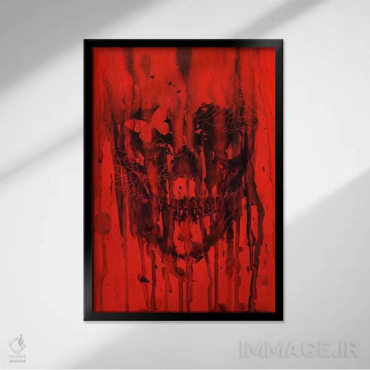تابلو دکوراتیو تولد فراموشی قرمز I اثر نایس بلید - نمای قابدار مشکی