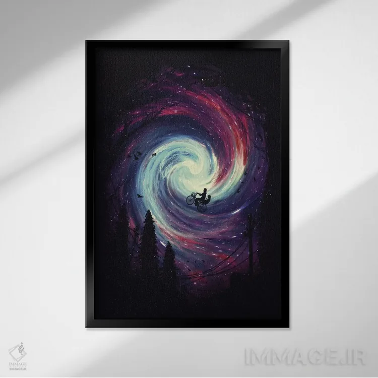 تابلو دکوراتیو زمان ماجراجویی اثر نایس بلید - نمای قابدار مشکی