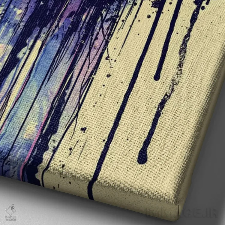 تابلو دکوراتیو بی باک اثر نایس بلید - نمای نزدیک بافت بوم