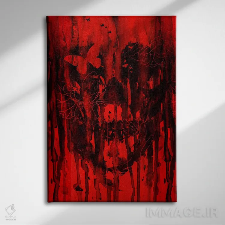 تابلو دکوراتیو تولد فراموشی قرمز II اثر نایس بلید - نمای روبهرو روی دیوار