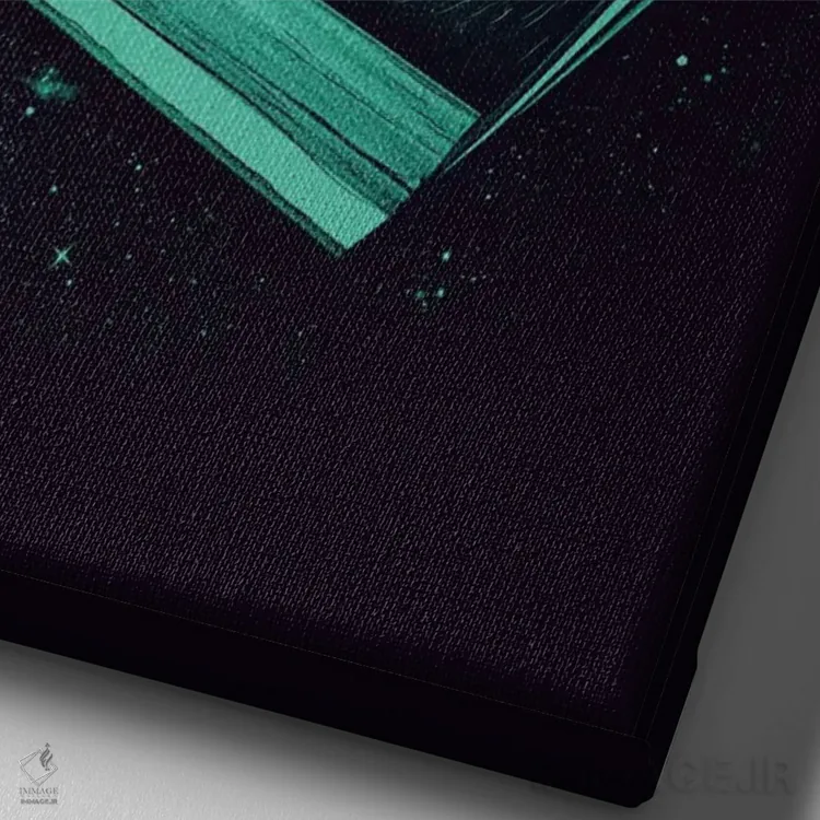 تابلو دکوراتیو عبور از دریای متلاطم دانش اثر نایس بلید - نمای نزدیک بافت بوم