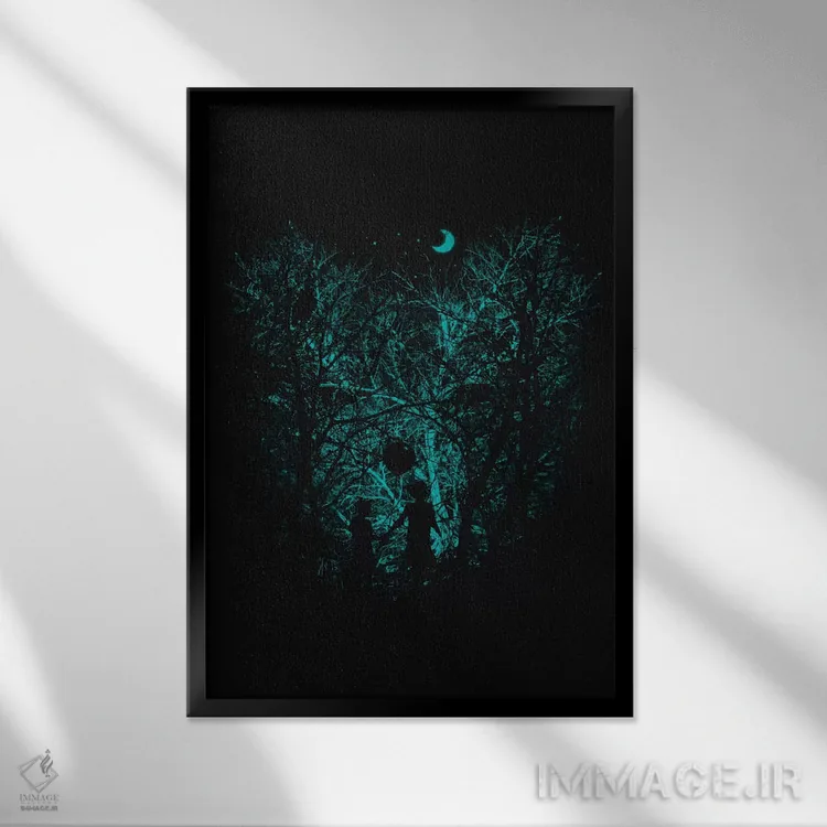 تابلو دکوراتیو در دل جنگل اثر نایس بلید - نمای قابدار مشکی