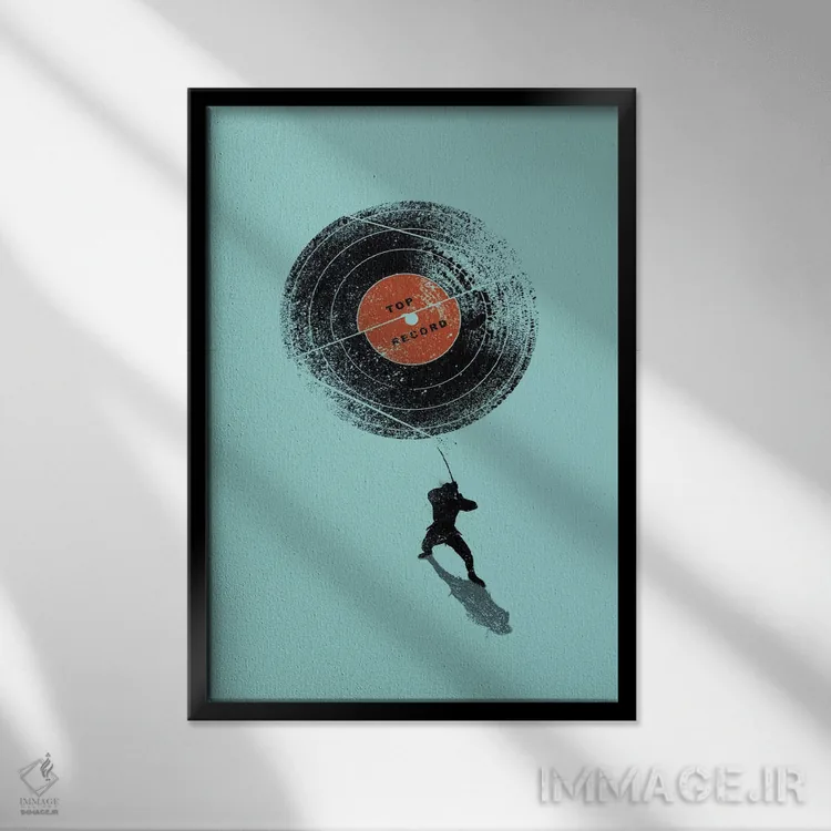 تابلو دکوراتیو رکوردشکن اثر نایس بلید - نمای قابدار مشکی