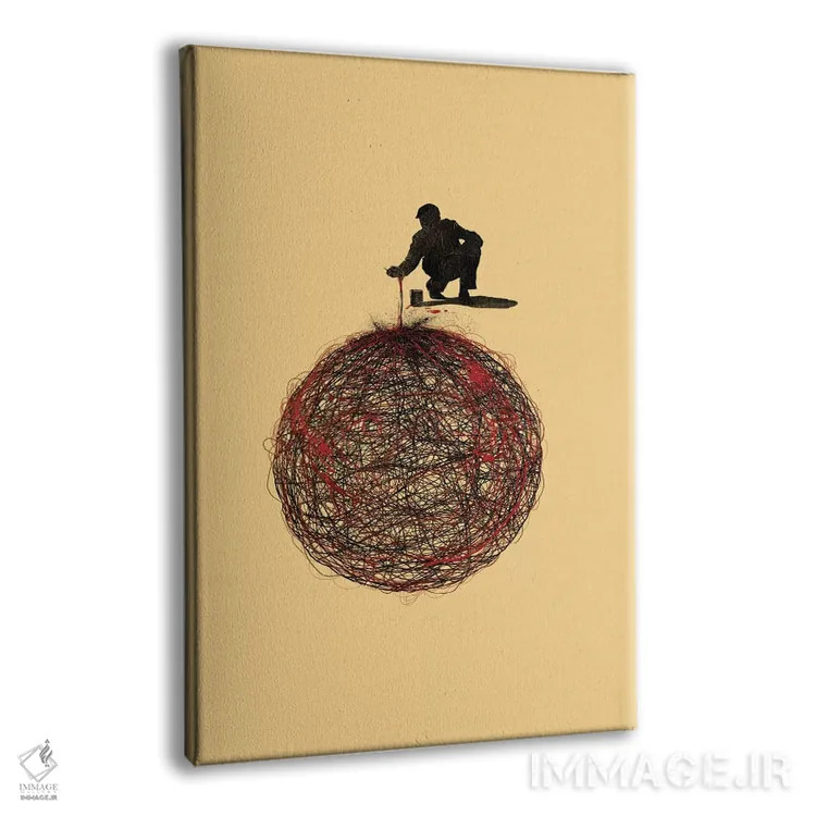 تابلو دکوراتیو ارتباط انتزاعی اثر نایس بلید - نمای پرسپکتیو محصول