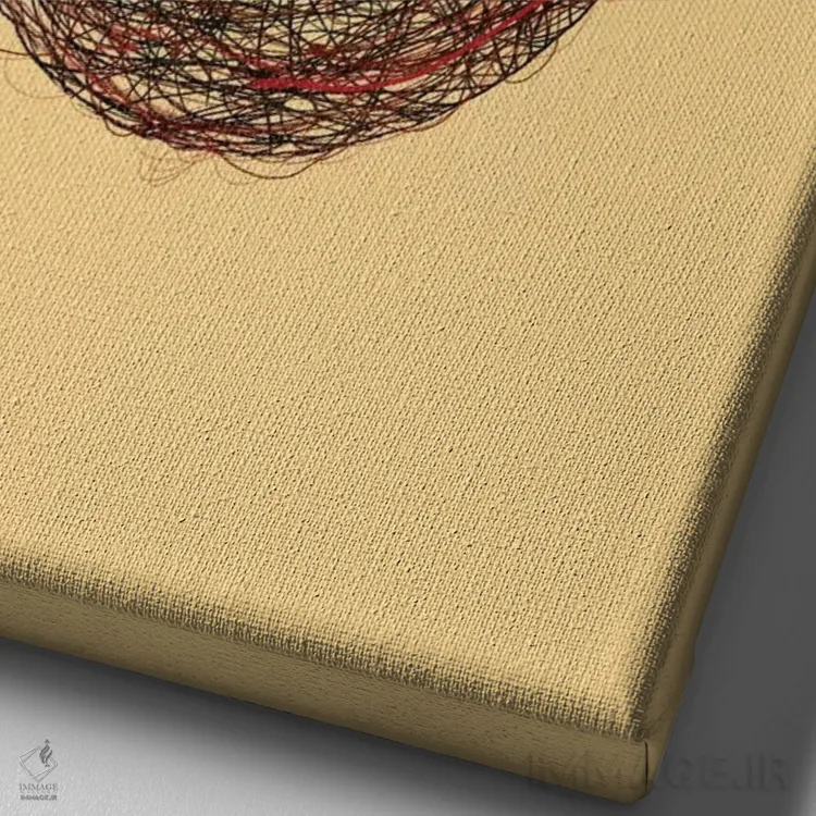 تابلو دکوراتیو ارتباط انتزاعی اثر نایس بلید - نمای نزدیک بافت بوم