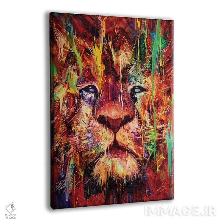 تابلو دکوراتیو شیر قرمز اثر نایس بلید - نمای پرسپکتیو محصول