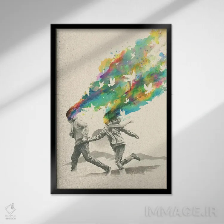 تابلو دکوراتیو ساطع شدن اثر نایس بلید - نمای قابدار مشکی