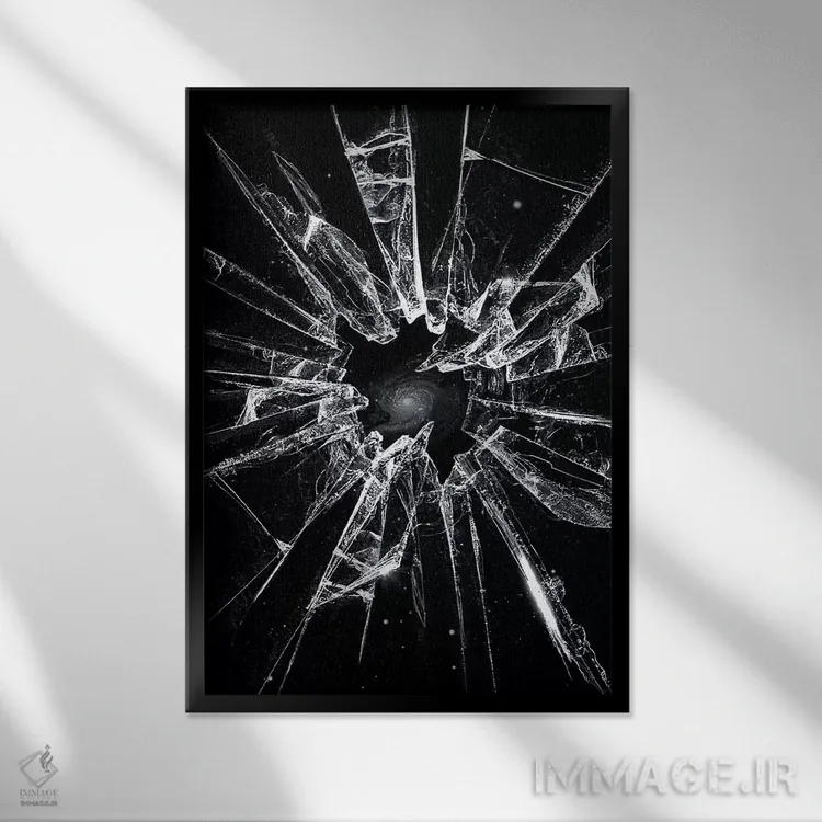 تابلو دکوراتیو شکسته اثر نایس بلید - نمای قابدار مشکی