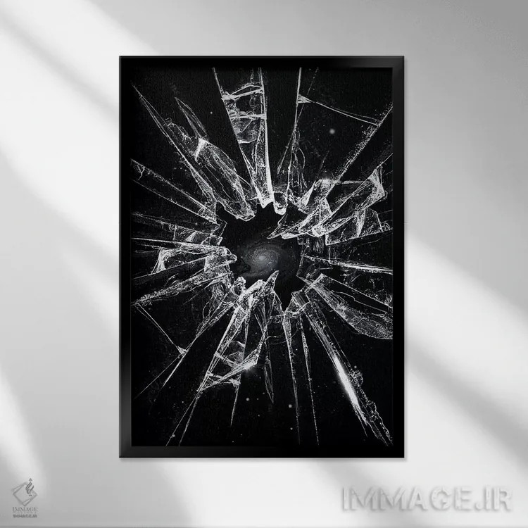 تابلو دکوراتیو شکسته اثر نایس بلید - نمای قابدار مشکی