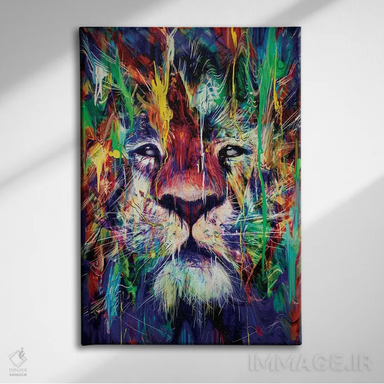 تابلو دکوراتیو شیر I اثر نایس بلید - نمای روبهرو روی دیوار