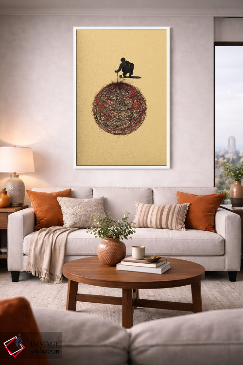 تابلو دکوراتیو ارتباط انتزاعی اثر نایس بلید - D1W