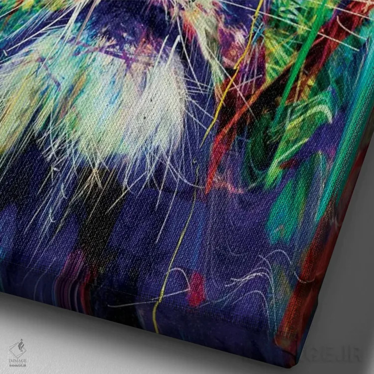 تابلو دکوراتیو شیر I اثر نایس بلید - نمای نزدیک بافت بوم