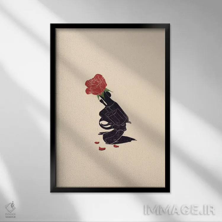 تابلو دکوراتیو آتش بس اثر نایس بلید - نمای قابدار مشکی