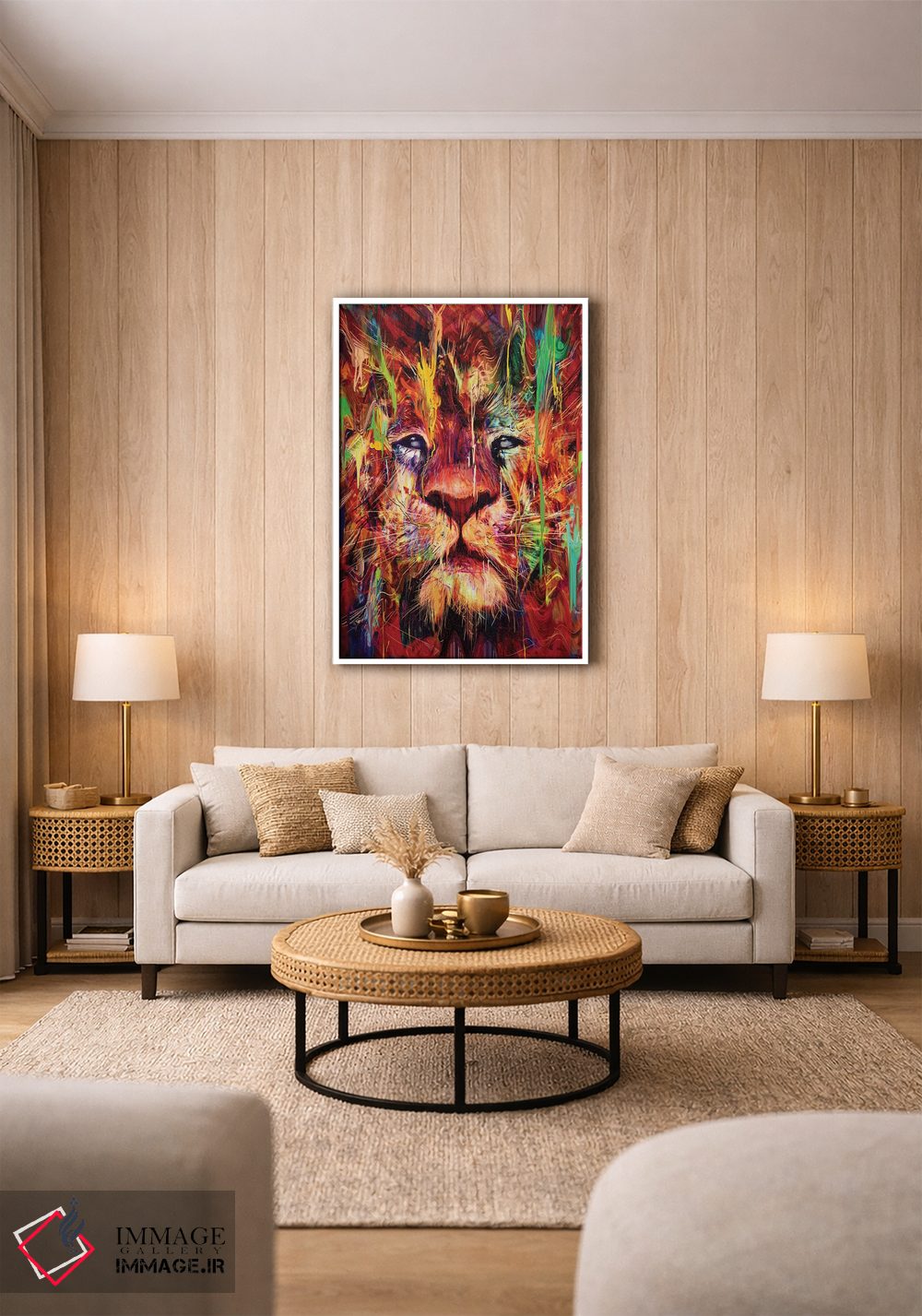 تابلو دکوراتیو شیر قرمز اثر نایس بلید - D1W