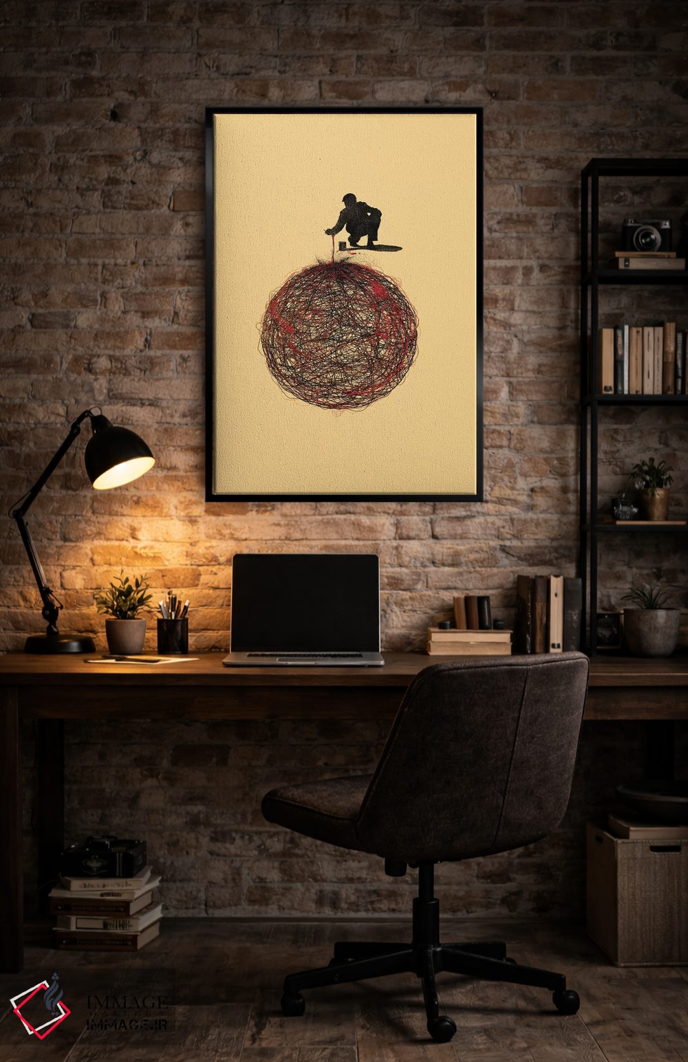 تابلو دکوراتیو ارتباط انتزاعی اثر نایس بلید - D6B